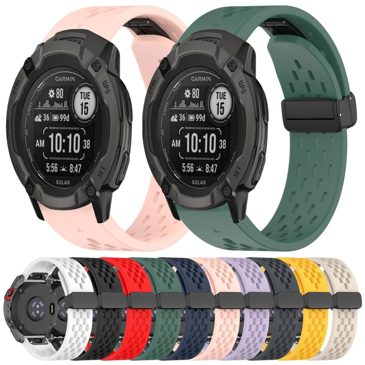 Compatible with Garmin Fenix 5X Plus 26mm Folding Buckle Hole Silicone Watch Band(Midnight Blue) - free shipping - PMC TechLife - Order now!