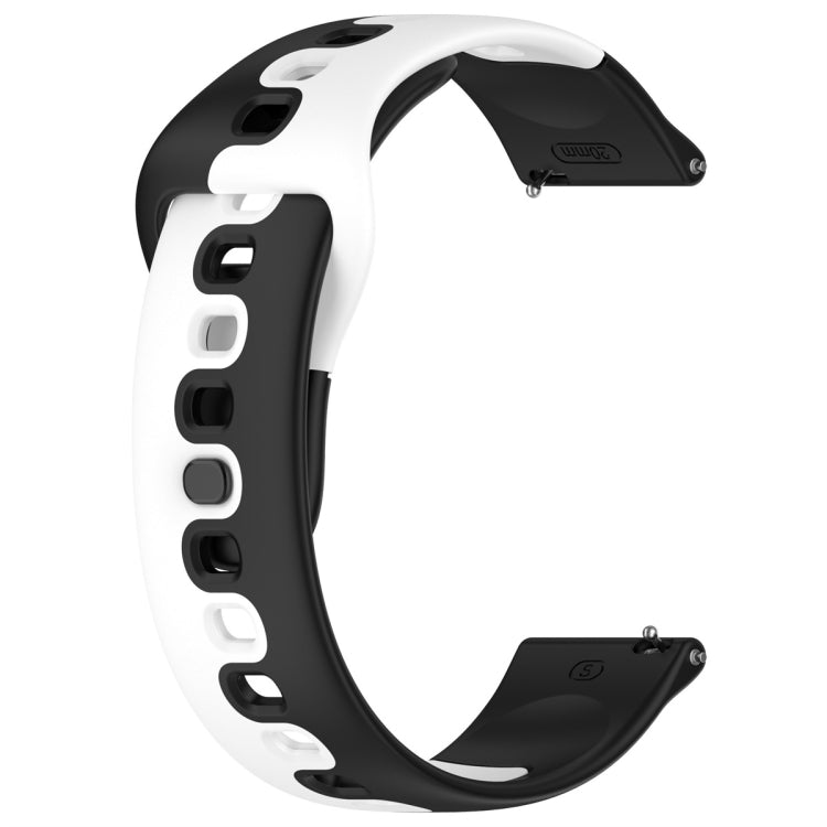 For Samsung Galaxy Watch3 41mm 20mm Double Color Silicone Watch Band(Black+White) - Watch Bands by PMC TechLife | Online Shopping South Africa | PMC TechLife