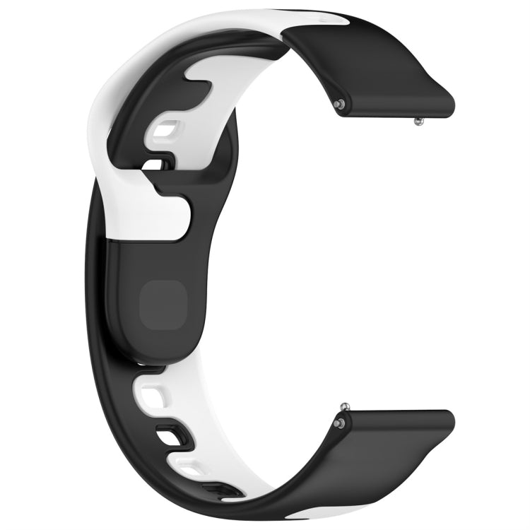 For Samsung Galaxy Watch3 41mm 20mm Double Color Silicone Watch Band(Black+White) - Watch Bands by PMC TechLife | Online Shopping South Africa | PMC TechLife
