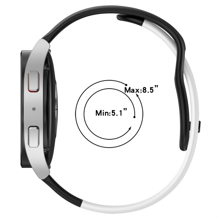 For Samsung Galaxy Watch Active 20mm Double Color Silicone Watch Band(Pink+White) - Watch Bands by PMC TechLife | Online Shopping South Africa | PMC TechLife