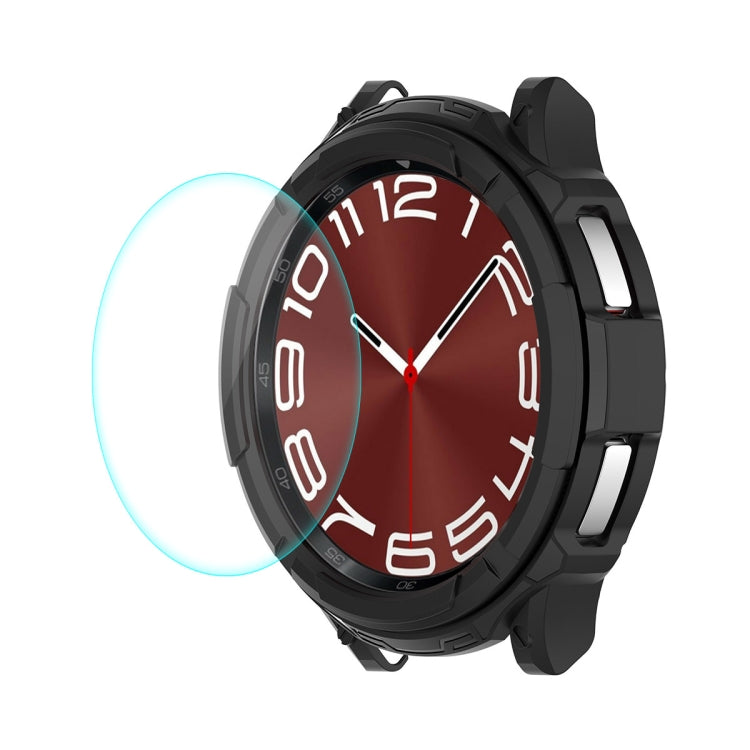 For Samsung Galaxy Watch6 Classic 47mm ENKAY Hat-Prince 2 in 1 TPU Armor Watch Case + 0.2mm 9H Tempered Glass Screen Protector(Black) - Watch Cases by ENKAY | Online Shopping South Africa | PMC TechLife | Buy Now Pay Later Mobicred