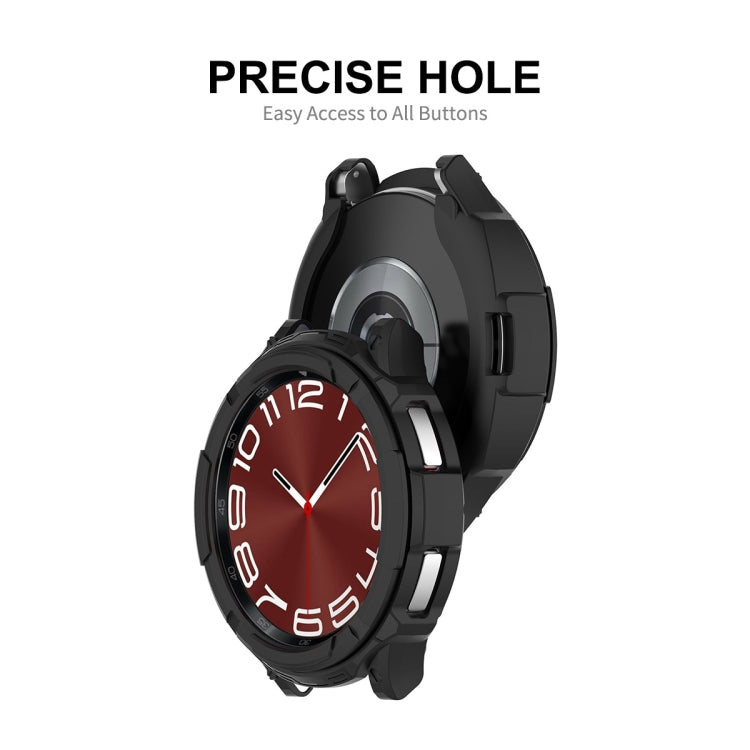 For Samsung Galaxy Watch6 Classic 47mm ENKAY Hat-Prince 2 in 1 TPU Armor Watch Case + 0.2mm 9H Tempered Glass Screen Protector(Black) - Watch Cases by ENKAY | Online Shopping South Africa | PMC TechLife | Buy Now Pay Later Mobicred