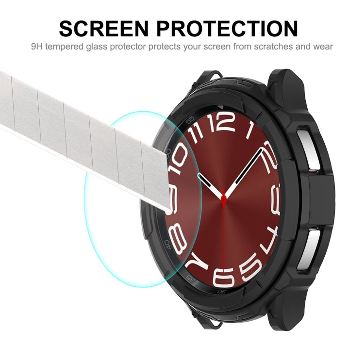 For Samsung Galaxy Watch6 Classic 47mm ENKAY Hat-Prince 2 in 1 TPU Armor Watch Case + 0.2mm 9H Tempered Glass Screen Protector(Black) - Watch Cases by ENKAY | Online Shopping South Africa | PMC TechLife | Buy Now Pay Later Mobicred