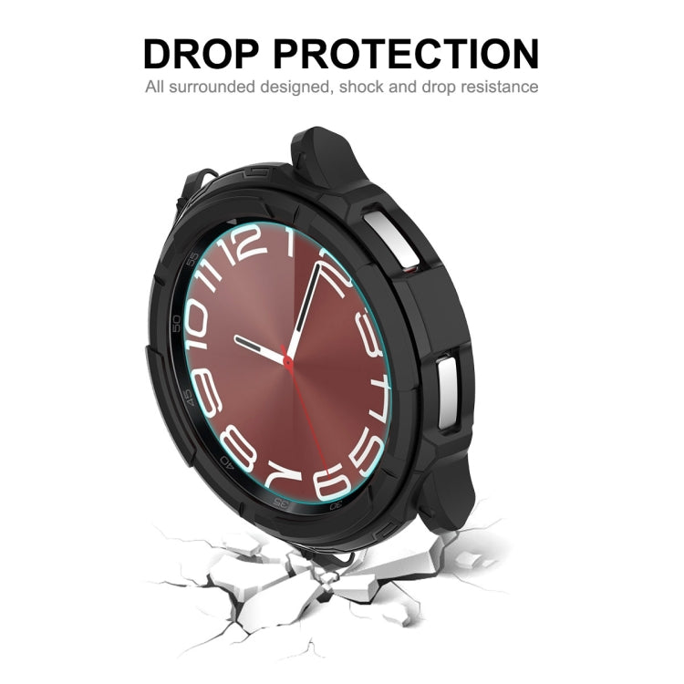 For Samsung Galaxy Watch6 Classic 47mm ENKAY Hat-Prince 2 in 1 TPU Armor Watch Case + 0.2mm 9H Tempered Glass Screen Protector(Black) - Watch Cases by ENKAY | Online Shopping South Africa | PMC TechLife | Buy Now Pay Later Mobicred