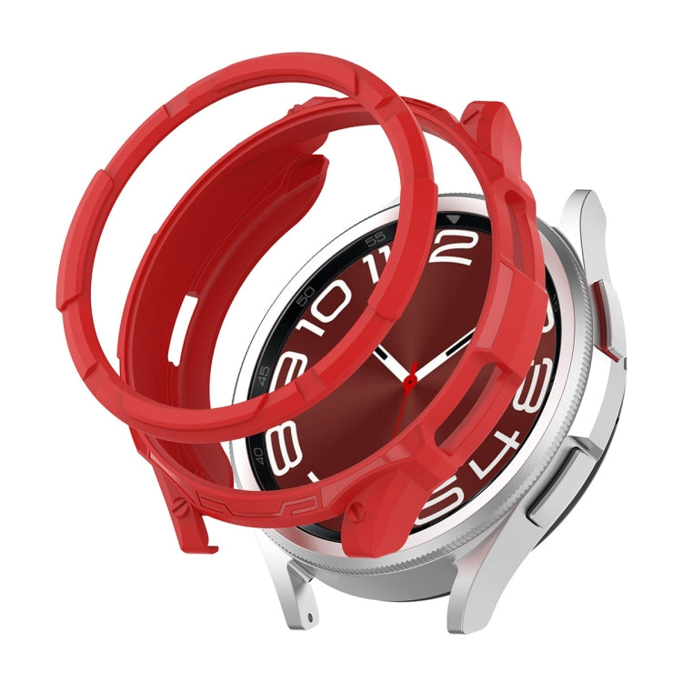 For Samsung Galaxy Watch6 Classic 47mm ENKAY Hat-Prince 2 in 1 TPU Armor Watch Case + 0.2mm 9H Tempered Glass Screen Protector(Red) - Watch Cases by ENKAY | Online Shopping South Africa | PMC TechLife