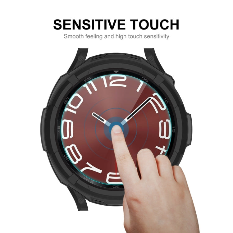 For Samsung Galaxy Watch6 Classic 47mm ENKAY Hat-Prince 2 in 1 TPU Armor Watch Case + 0.2mm 9H Tempered Glass Screen Protector(Dark Green) - Watch Cases by ENKAY | Online Shopping South Africa | PMC TechLife | Buy Now Pay Later Mobicred