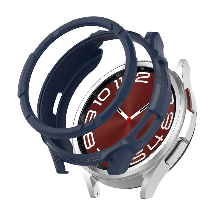 For Samsung Galaxy Watch6 Classic 43mm ENKAY Hat-Prince 2 in 1 TPU Armor Watch Case + 0.2mm 9H Tempered Glass Screen Protector(Dark Blue) - Watch Cases by ENKAY | Online Shopping South Africa | PMC TechLife | Buy Now Pay Later Mobicred