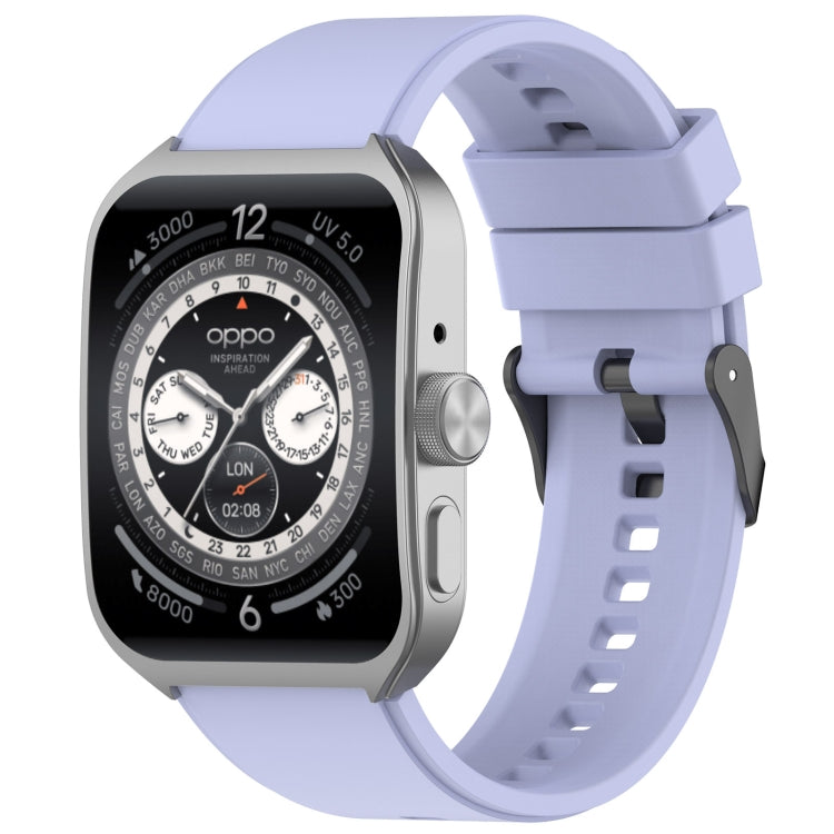 For OPPO Watch 4 Pro 22mm Solid Color Silicone Watch Band(Purple) -  by PMC TechLife | Online Shopping South Africa | PMC TechLife