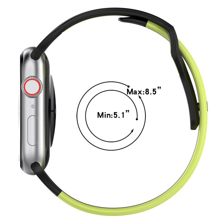 For Apple Watch 6 44mm Double Color Silicone Watch Band(Cyan+White) - Watch Bands by PMC TechLife | Online Shopping South Africa | PMC TechLife