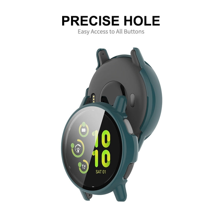 Compatible with Garmin Active 5 ENKAY Hat-Prince Full Coverage PC + Tempered Glass Film Integrated Watch Case(Dark Blue) - Watch Cases by ENKAY | Online Shopping South Africa | PMC TechLife | Buy Now Pay Later Mobicred