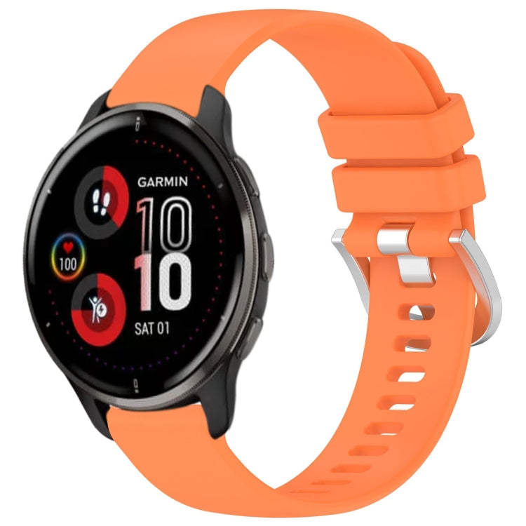 Compatible with Garmin Venu 2 Plus Liquid Glossy Silver Buckle Silicone Watch Band(Orange) - free shipping - PMC TechLife - Order now!