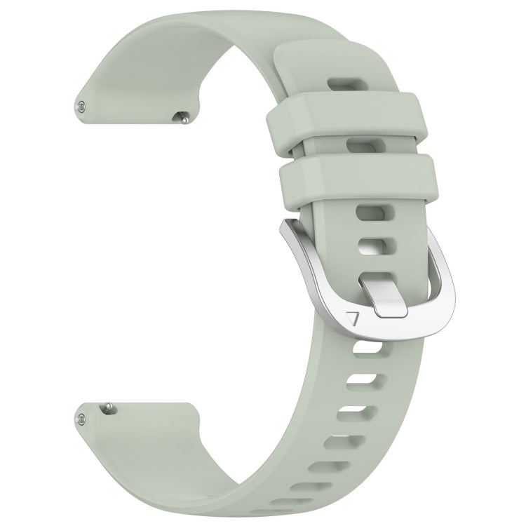 Compatible with Garmin Compatible witherunner 265S Liquid Glossy Silver Buckle Silicone Watch Band(Green) - Watch Bands by PMC TechLife | Online Shopping South Africa | PMC TechLife | Buy Now Pay Later Mobicred