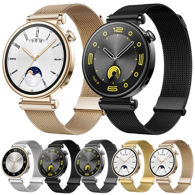 For Huawei Watch GT 4 41mm Milan Dual Mmagnetic Steel Mesh Watch Band(Rose Gold) - Watch Bands by PMC TechLife | Online Shopping South Africa | PMC TechLife