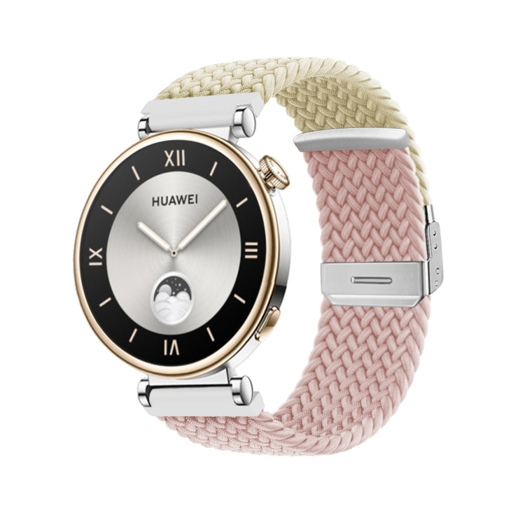 For Huawei Watch GT4 41mm Integrated Buckle Braided Nylon Watch Band(Starlight+Pink) - Watch Bands by PMC TechLife | Online Shopping South Africa | PMC TechLife