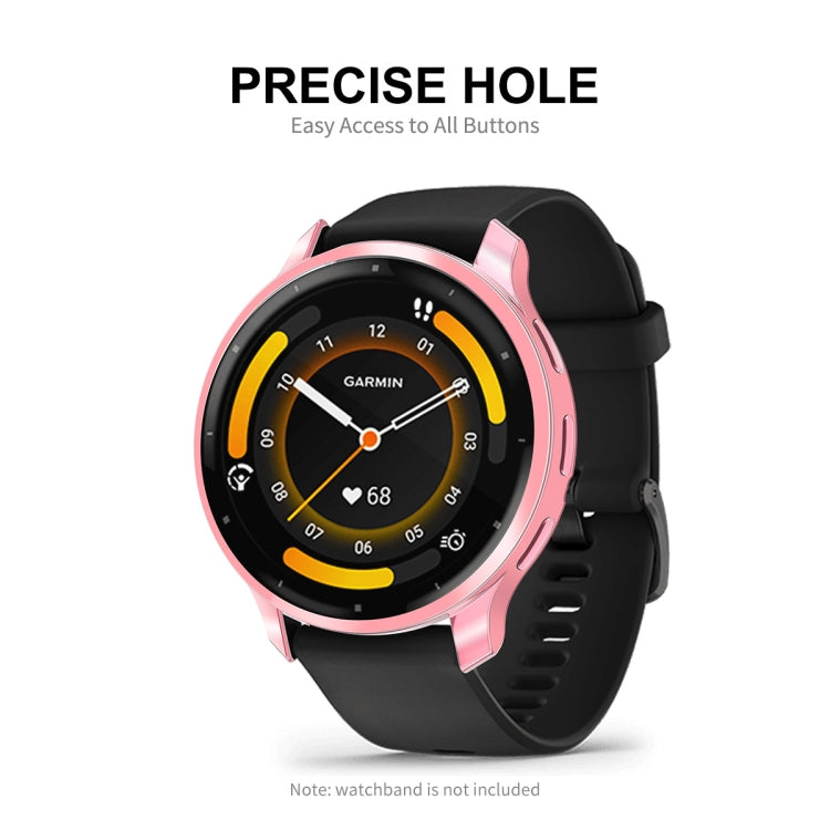 Compatible with Garmin Venu 3S ENKAY Hat-Prince Full Coverage Electroplated TPU Watch Case with Screen Protection(Pink) - free shipping - PMC TechLife - Order now!