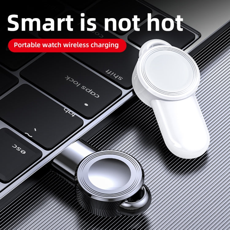 For Apple Watch Aluminum USB Watch Wireless Charger(Black) - Charger / Holder by PMC TechLife | Online Shopping South Africa | PMC TechLife