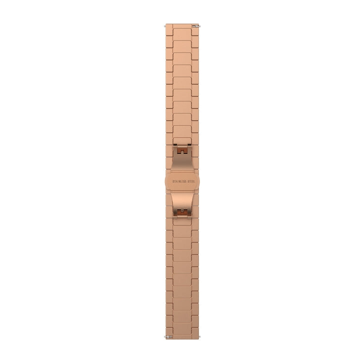 Compatible with Garmin Venu 2S One Bead Butterfly Buckle Stainless Steel Metal Watch Band(Rose Gold) - Watch Bands by PMC TechLife | Online Shopping South Africa | PMC TechLife | Buy Now Pay Later Mobicred
