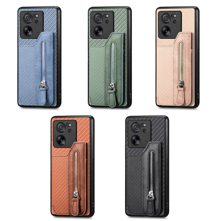 For Xiaomi 13T / 13T Pro Carbon Fiber Flip Zipper Wallet Phone Case(Black) - free shipping - PMC TechLife - Order now!