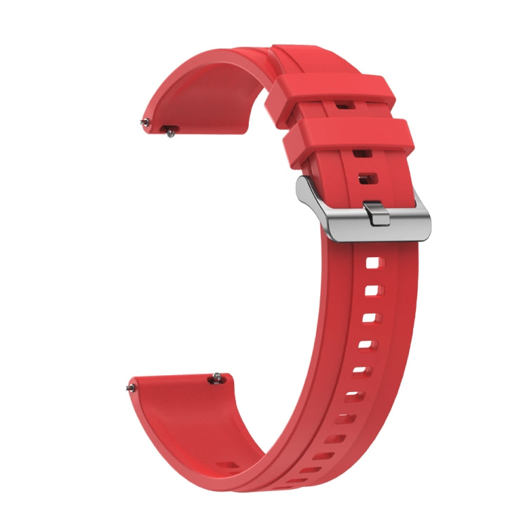 For Huawei Watch 4 Pro Tire Pattern Silver Buckle Silicone Watch Band(Red) - Watch Bands by PMC TechLife | Online Shopping South Africa | PMC TechLife
