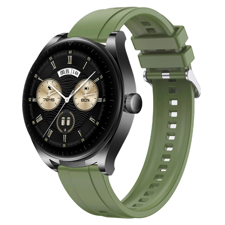 For Huawei Watch GT3 SE / Watch Buds Tire Pattern Silver Buckle Silicone Watch Band(Green) - free shipping - PMC TechLife - Order now!