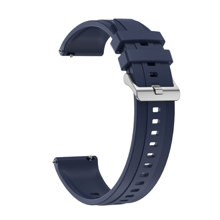 For Huawei Watch 3 / 3 Pro Tire Pattern Silver Buckle Silicone Watch Band(Midnight Blue) - Watch Bands by PMC TechLife | Online Shopping South Africa | PMC TechLife