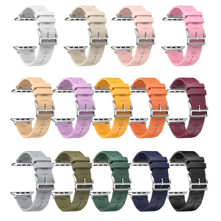 For Apple Watch SE 2023 40mm H Texture Soft Silicone Buckle Watch Band(Wine) - free shipping - PMC TechLife - Order now!