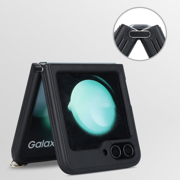 For Samsung Galaxy Z Flip5 5G Crossbody R20 Texture Leather Magsafe Phone Case(Black) - free shipping - PMC TechLife - Order now!