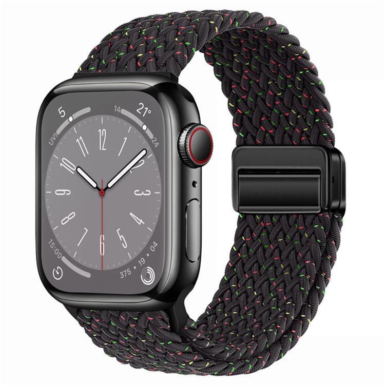 For  Apple Watch SE 2023 40mm Nylon Woven Magnetic Fold Buckle Watch Band(Starlight Black) - Watch Bands by PMC TechLife | Online Shopping South Africa | PMC TechLife
