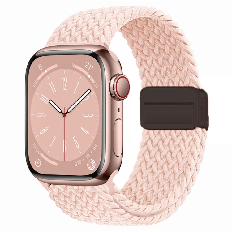 For Apple Watch Series 6 44mm Nylon Woven Magnetic Fold Buckle Watch Band(Pink) - Watch Bands by PMC TechLife | Online Shopping South Africa | PMC TechLife
