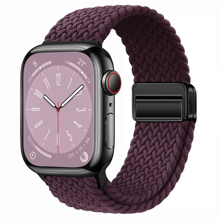 For Apple Watch Series 3 38mm Nylon Woven Magnetic Fold Buckle Watch Band(Crimson Cherry) - Watch Bands by PMC TechLife | Online Shopping South Africa | PMC TechLife