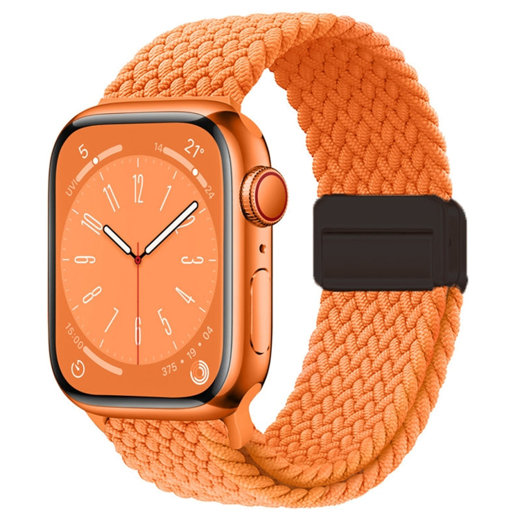 For Apple Watch Series 3 38mm Nylon Woven Magnetic Fold Buckle Watch Band(Orange) - Watch Bands by PMC TechLife | Online Shopping South Africa | PMC TechLife