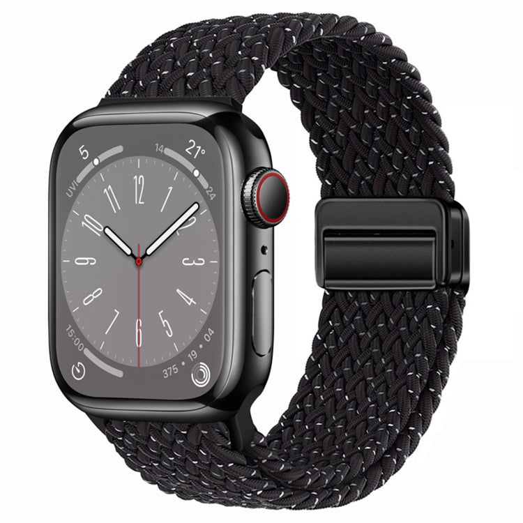 For  Apple Watch Series 3 42mm Nylon Woven Magnetic Fold Buckle Watch Band(Starry Black) - Watch Bands by PMC TechLife | Online Shopping South Africa | PMC TechLife