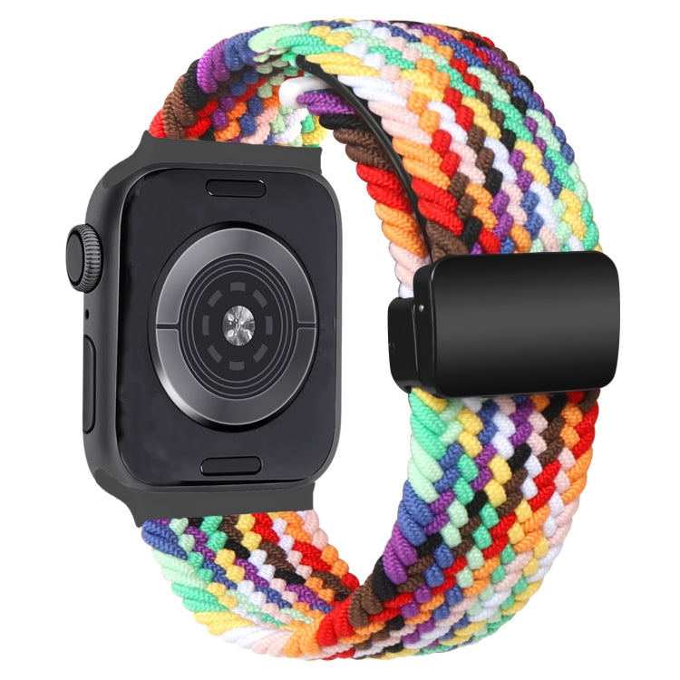 For Apple Watch Series 7 45mm Nylon Woven Magnetic Fold Buckle Watch Band(Starry Black) - Watch Bands by PMC TechLife | Online Shopping South Africa | PMC TechLife