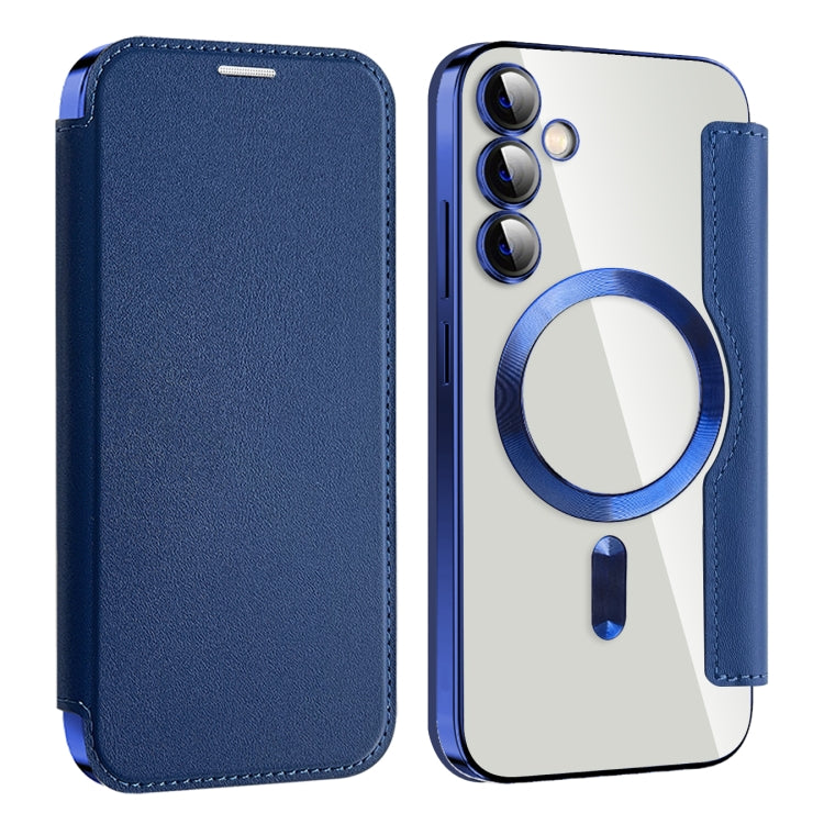 For Samsung Galaxy S23 FE 5G MagSafe Magnetic RFID Anti-theft Leather Phone Case(Dark Blue) - Galaxy S23 FE 5G Cases by PMC TechLife | Online Shopping South Africa | PMC TechLife