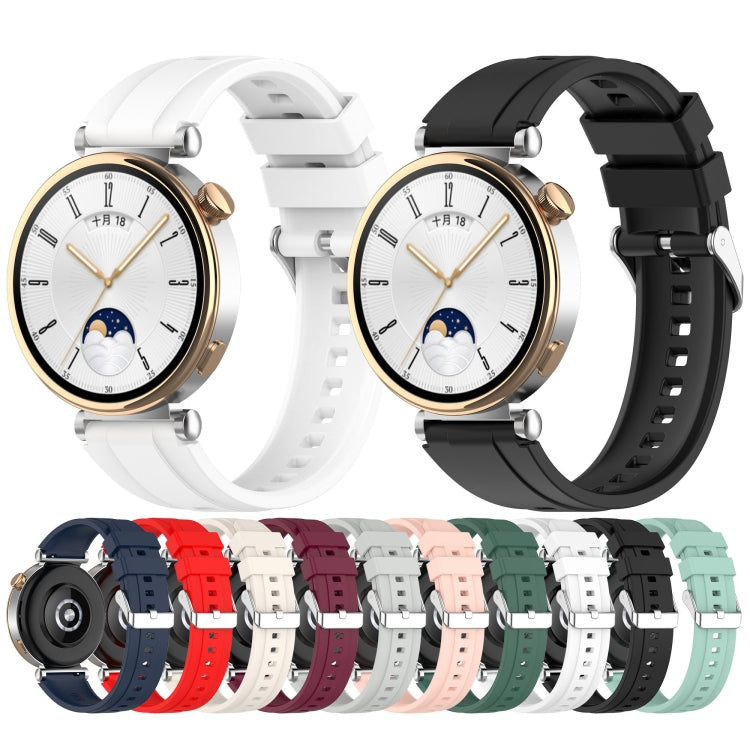 For Huawei Watch GT4 46mm Official Steps Style Silver Buckle Silicone Watch Band(Gray) - Watch Bands by PMC TechLife | Online Shopping South Africa | PMC TechLife