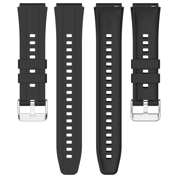 For Huawei Watch GT4 46mm Official Steps Style Silver Buckle Silicone Watch Band(Green) - Watch Bands by PMC TechLife | Online Shopping South Africa | PMC TechLife