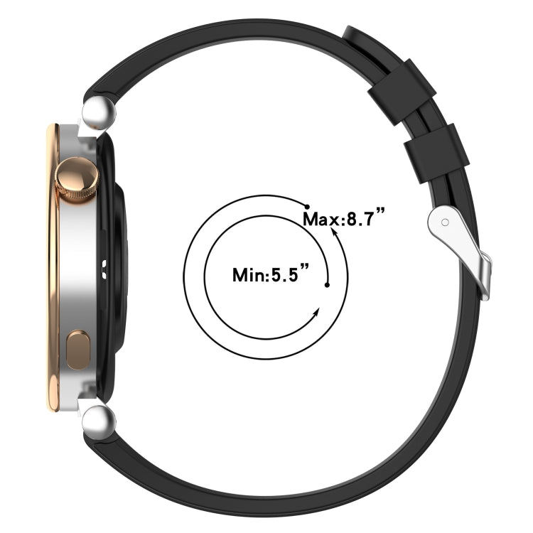 For Huawei Watch GT4 46mm Official Steps Style Silver Buckle Silicone Watch Band(Black) - Watch Bands by PMC TechLife | Online Shopping South Africa | PMC TechLife