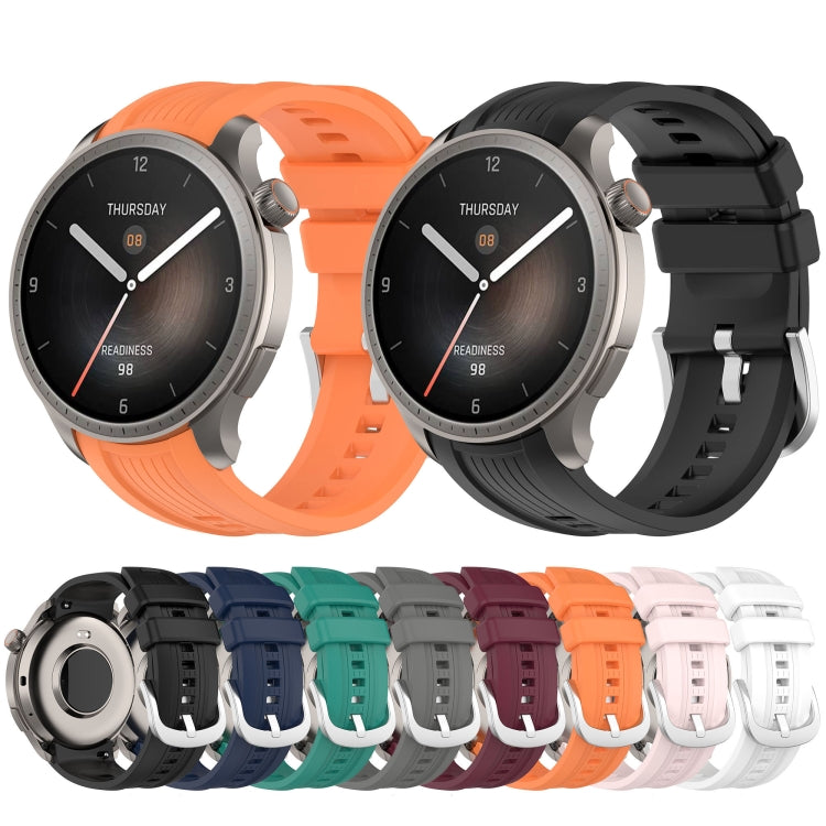 For Amazfit Balance A2286 Vertical Texture Silicone Watch Band(Pink) - Watch Bands by PMC TechLife | Online Shopping South Africa | PMC TechLife