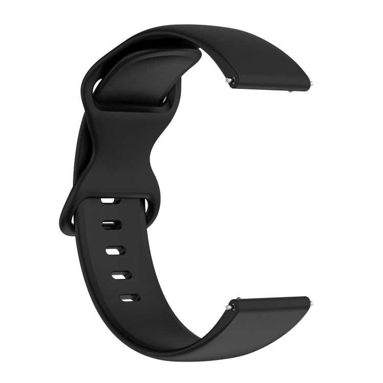 For Amazfit Active L Butterfly 8-shaped Buckle Silicone Watch Band(Black) - Watch Bands by PMC TechLife | Online Shopping South Africa | PMC TechLife