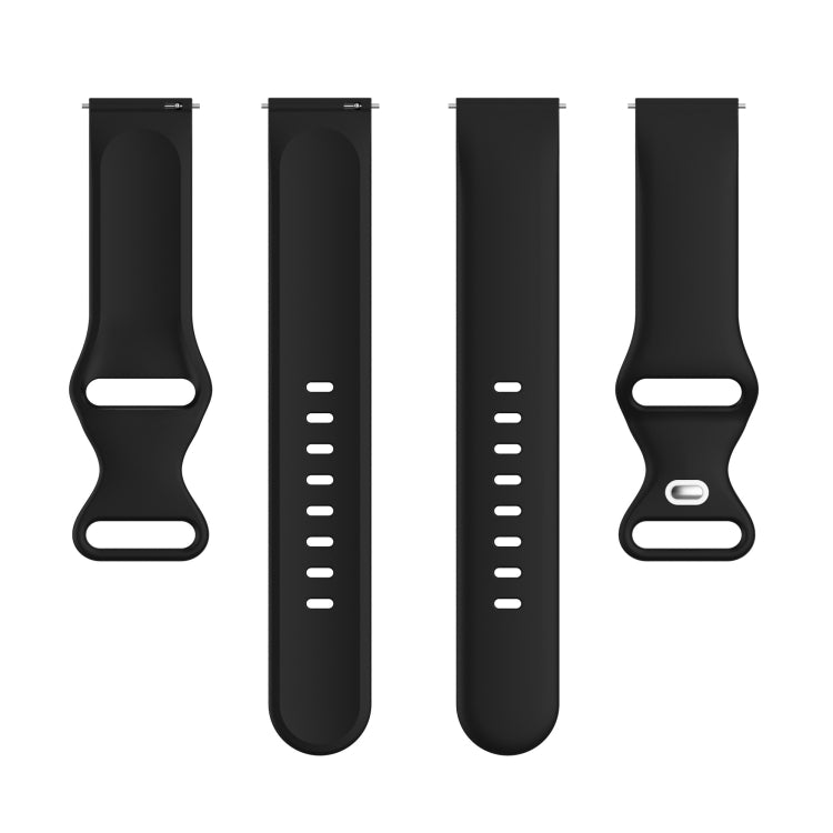For Amazfit Active L Butterfly 8-shaped Buckle Silicone Watch Band(Black) - Watch Bands by PMC TechLife | Online Shopping South Africa | PMC TechLife