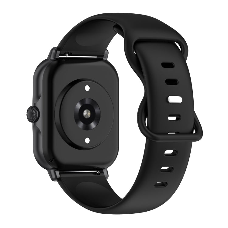 For Amazfit Active L Butterfly 8-shaped Buckle Silicone Watch Band(Black) - Watch Bands by PMC TechLife | Online Shopping South Africa | PMC TechLife
