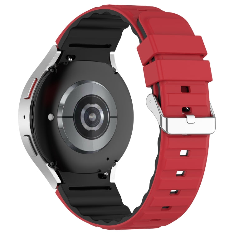 For Samsung Galaxy Watch 6 Classic Two Color Horizontal Silicone Watch Band(Red Black) - Watch Bands by PMC TechLife | Online Shopping South Africa | PMC TechLife