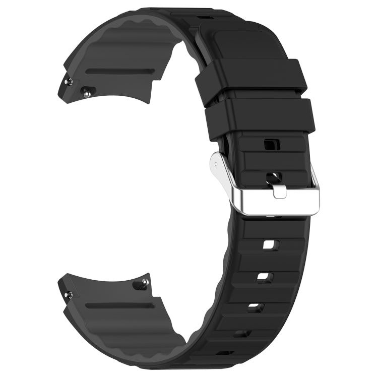 For Samsung Galaxy Watch 6 Classic Two Color Horizontal Silicone Watch Band(Black Grey) - free shipping - PMC TechLife - Order now!