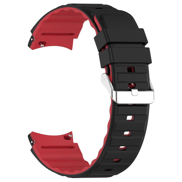 For Samsung Galaxy Watch 6 Classic Two Color Horizontal Silicone Watch Band(Black Red) - Watch Bands by PMC TechLife | Online Shopping South Africa | PMC TechLife