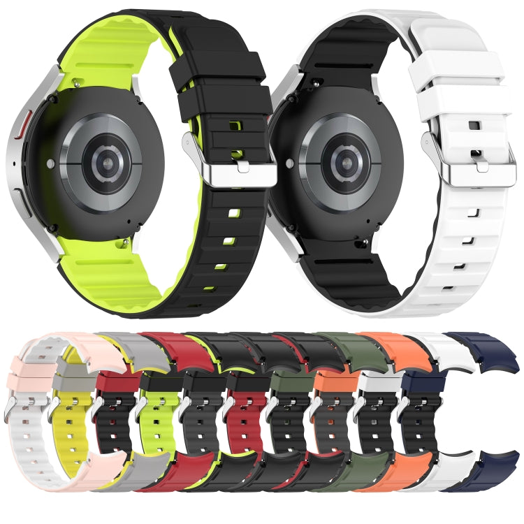 For Samsung Galaxy Watch 6 Two Color Horizontal Silicone Watch Band(Black Grey) - Watch Bands by PMC TechLife | Online Shopping South Africa | PMC TechLife