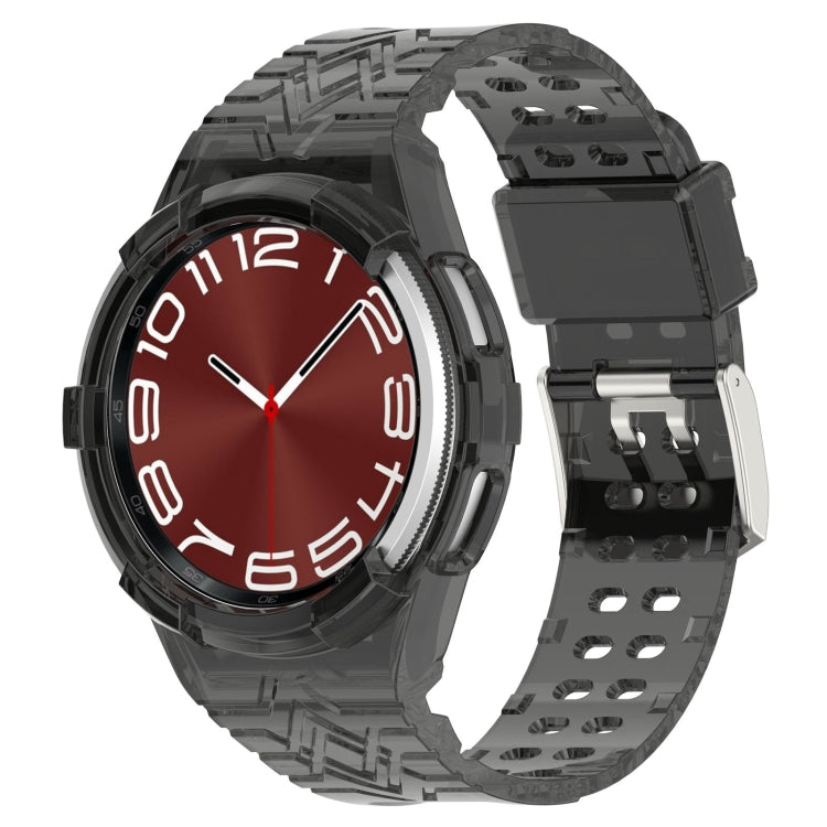 For Samsung Galaxy Watch6 Classic 43mm  R950 Glacier TPU Integrated Watch Band(Black) - Watch Bands by PMC TechLife | Online Shopping South Africa | PMC TechLife