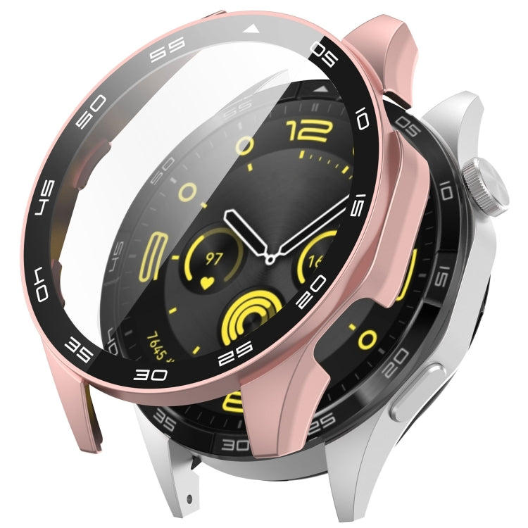 For Huawei Watch GT 4 46mm PC + Tempered Glass Integrated Watch Protective Case with Graduated Dial(Rose Gold) - Watch Cases by PMC TechLife | Online Shopping South Africa | PMC TechLife