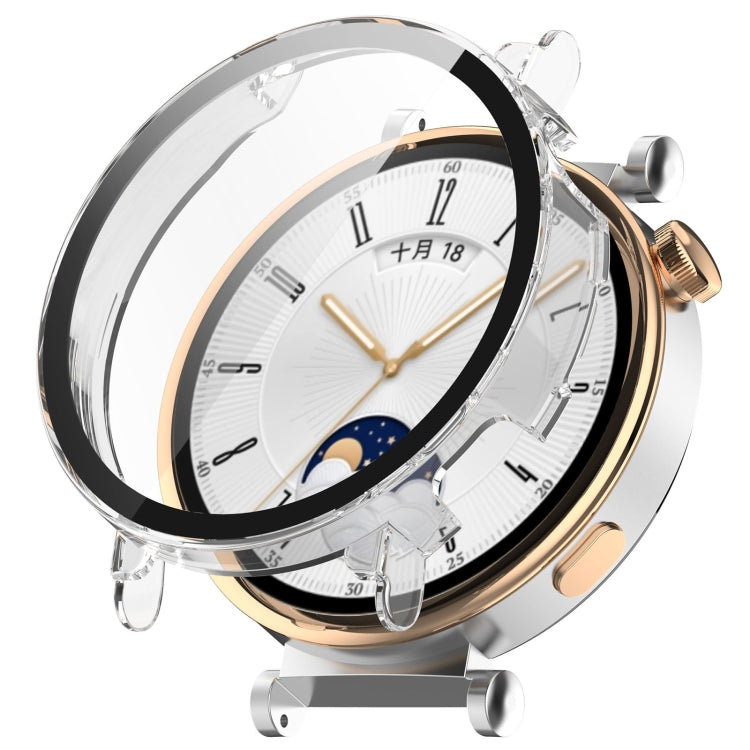 For Huawei Watch GT4 41mm PC+Tempered Glass Integrated Smart Watch Case(Transparent) - Watch Cases by PMC TechLife | Online Shopping South Africa | PMC TechLife
