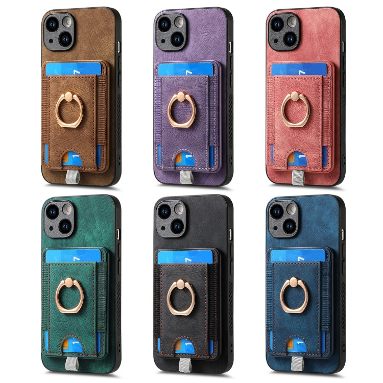 For iPhone 12 Pro Retro Splitable Magnetic Card Bag Leather Phone Case(Purple) - free shipping - PMC TechLife - Order now!