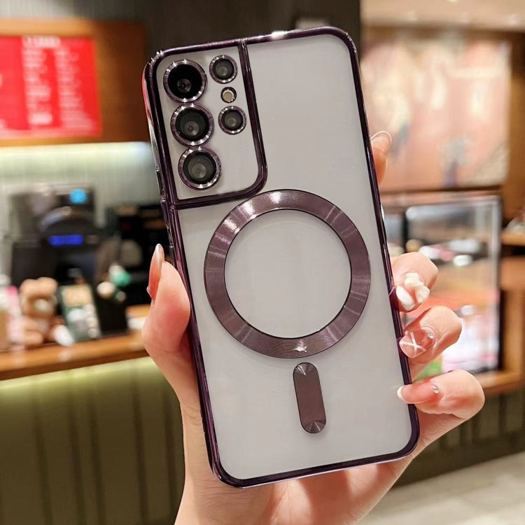 For Samsung Galaxy S23 Ultra 5G MagSafe Electroplating TPU Phone Case(Purple) - Galaxy S23 Ultra 5G Cases by PMC TechLife | Online Shopping South Africa | PMC TechLife